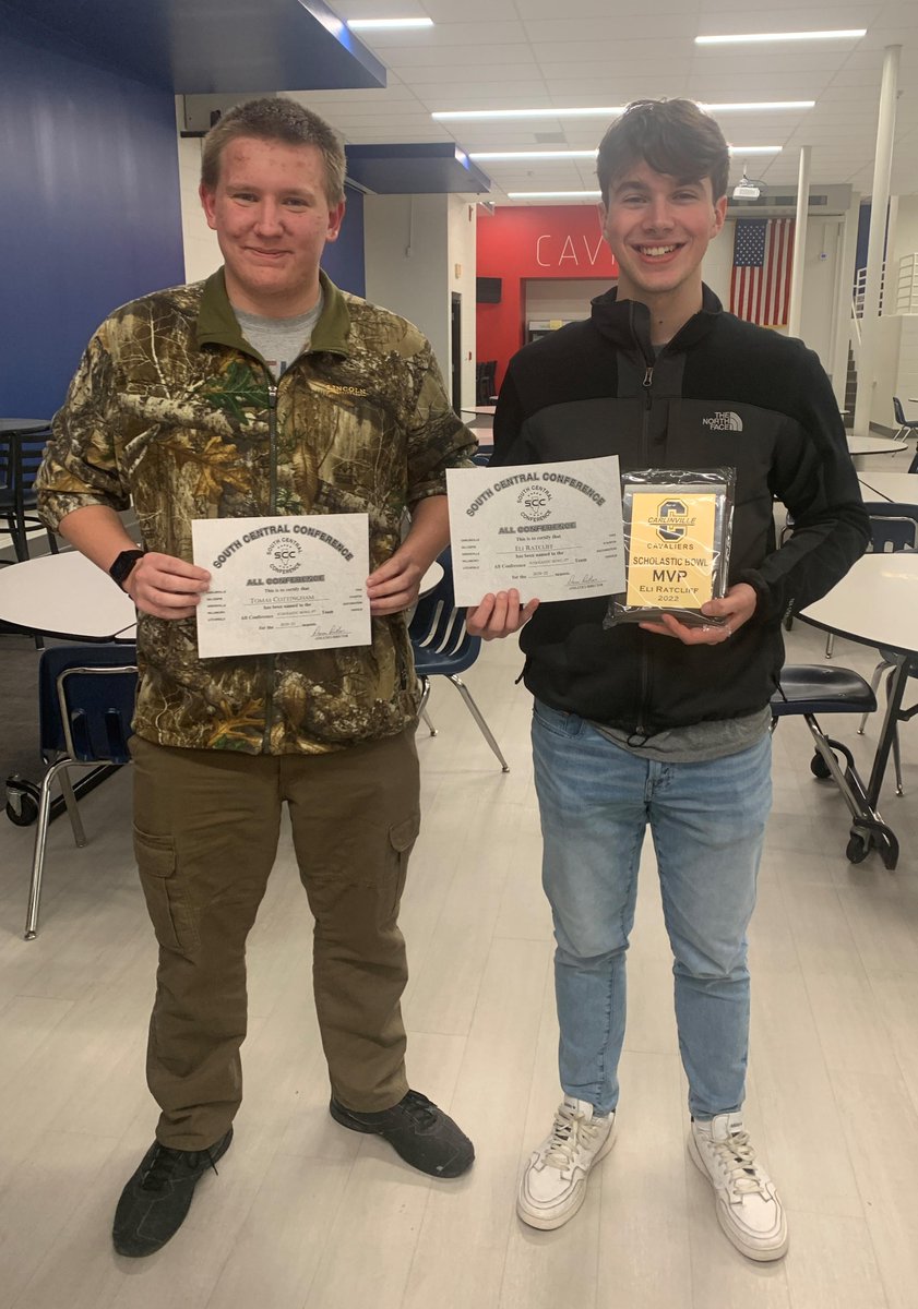 Eli Ratcliff was the MVP of the Scholastic Bowl team this season as team captain and one of the season high scorers. He and Tomas Cottingham both earned spots on the All Conference Scholastic Bowl Teams as well this year. Congratula edl.io/n1591958