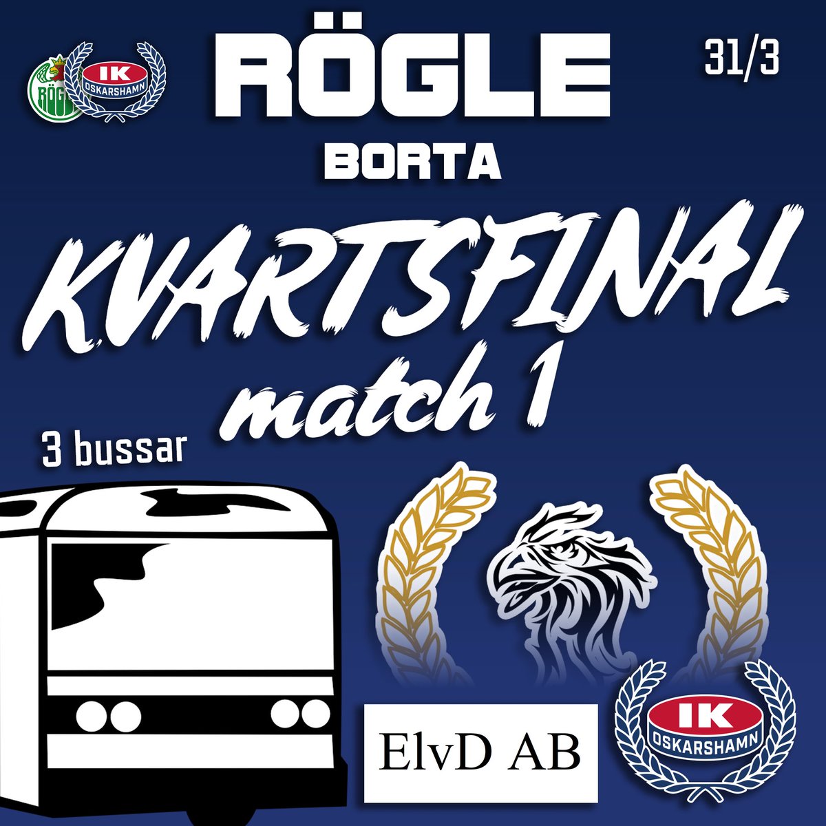 BlueFrontS's tweet photo. Wow @iko_officiell historiska första slutspel rullar vidare!

Redan på torsdag går match 1 av och vi har bokat 3 bussar. Det blir en direktresa alltså inga matstopp på vägen dit. Bussen går 13:30 ifrån Arena Oskarshamn

In och anmäl er på hemsidan!!!
https://t.co/eBjdllo0Ko https://t.co/5T0fz2wIdc