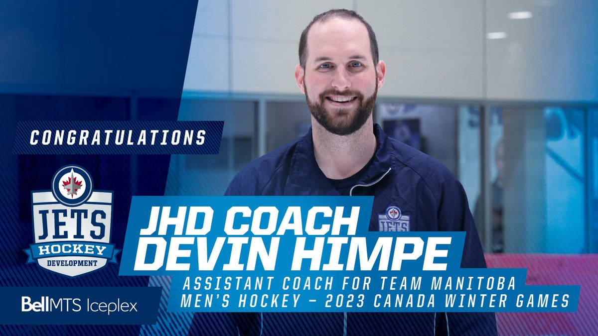 Congratulations to Coach <a href="/DHimpe19/">Devin Himpe</a>!  He will be the Assistant Coach for the Team Manitoba Men's Hockey Team at the <a href="/2023CanadaGames/">2023 Jeux du Canada Games</a> 🦬