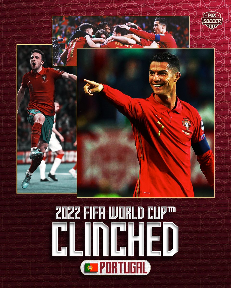 FOXSoccer's tweet photo. SPOT SECURED ✅

Cristiano Ronaldo and Portugal are heading to the 2022 FIFA World Cup! 🇵🇹💪 https://t.co/LM9ULKzY4e