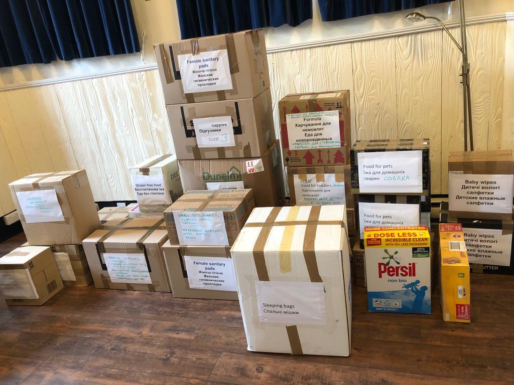 Thankyou so much to @ClaygateRoyals for their donations to our #Ukraine appeal.  All boxed up and ready to be delivered to our partners in Twickenham and then onto Ukraine!