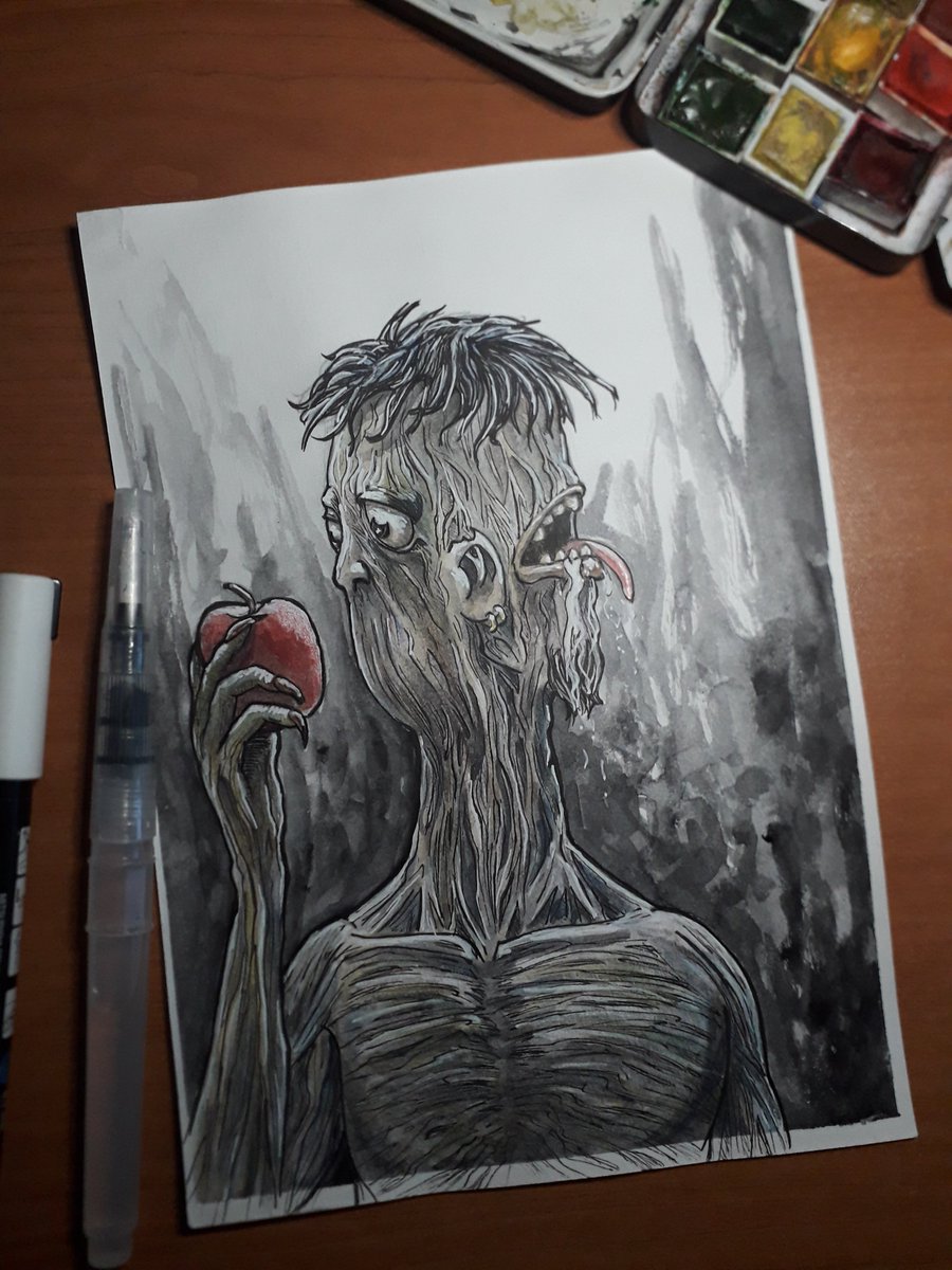 SamaelGore's tweet photo. It's been a while since I last painted, with my studies, the pandemic and also some mental health issues. Here are some visual notes and warms up or exploration. Not sure what these will become.
#darkarts #monsters #horror #watercolours https://t.co/JfjRBfNpOJ