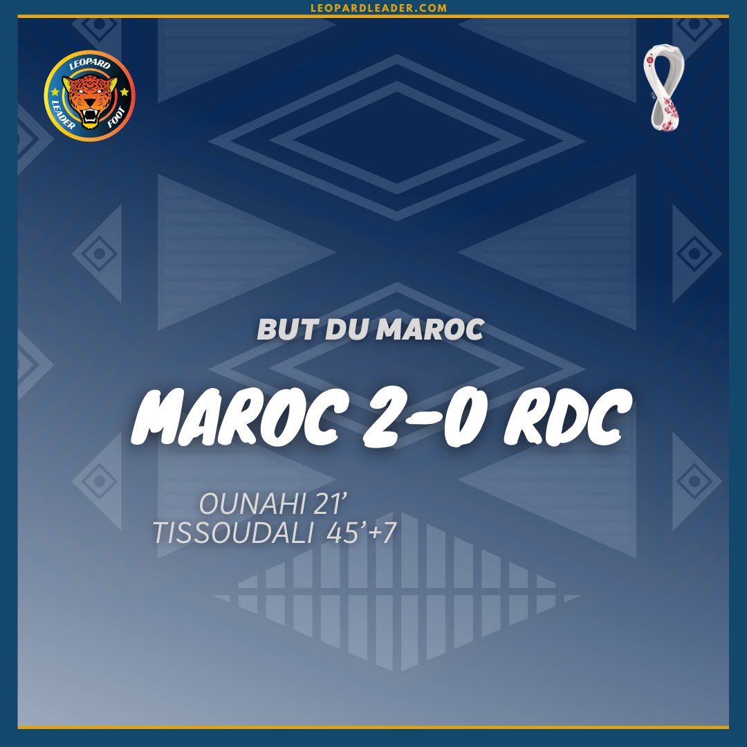 leopard243's tweet photo. 45+7' : But du Maroc. 2-0. Erreur de Luyindama. But de Tissoudali qui remporte son face à face.
#RDC #Congo #MARRD https://t.co/aDl7jTrbGh