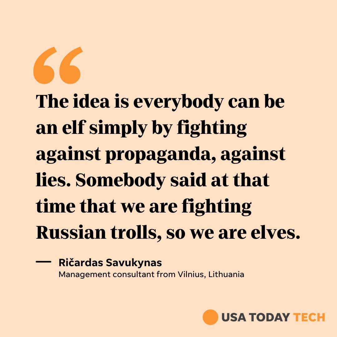 usatodaytech's tweet photo. Participants call themselves “elves,” a tongue-in-cheek reference to their role fighting trolls who spread Russian propaganda and disinfo on Facebook. https://t.co/M5O0auMHTC