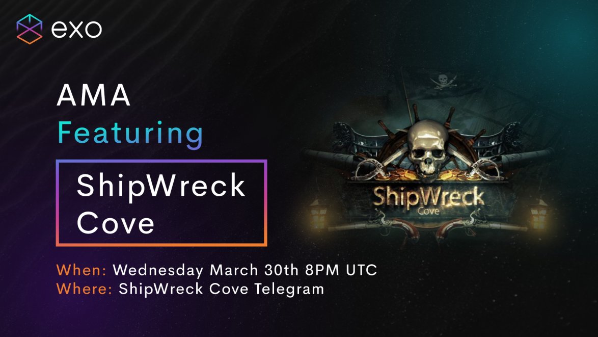 🎙️REMINDER🎙️

Join us TOMORROW for a live AMA!

When: Wednesday March 30th @ 8PM UTC
Where: t.me/Shipwreckc0ve

Bring us your best questions, learn about the project and ask away for a shot at some EXO Merch 🔥