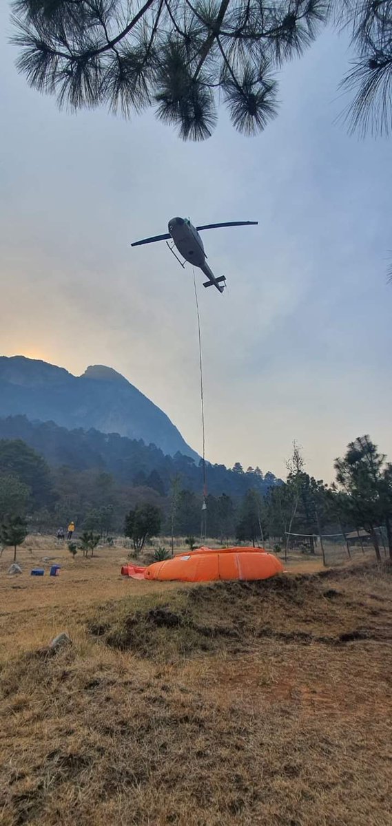 PC_NuevoLeon's tweet photo. Incendio forestal 🔥🌲👨‍🚒 

Protección Civil Nuevo León informa: 

El ataque  aéreo para controlar el combate al incendio forestal en Santiago, se fortaleció con el arribo de dos helicópteros.

⬇️: https://t.co/dg59Ipmra3