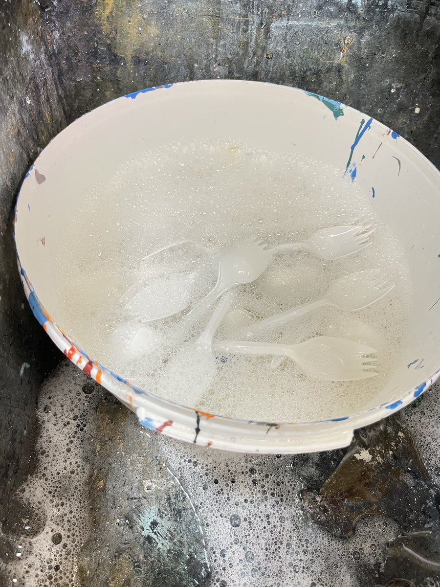 TeamPIC1's tweet photo. Today we continued the process of collecting sporks using our campaign and we disinfected the sporks. #plasticintocement #TeamPIC #ecyber22  #ecybermission https://t.co/bwKfkLRu0C