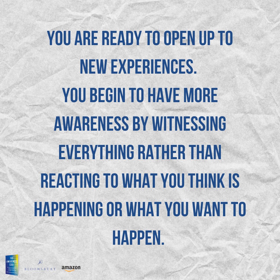 'Witnessing' is observing without judging. 

Why not try something new? The unknown might feel uncomfortable at first, but without attachment to outcomes, new experiences become great learning opportunities.

Go for it!

#TheAwarenessCode