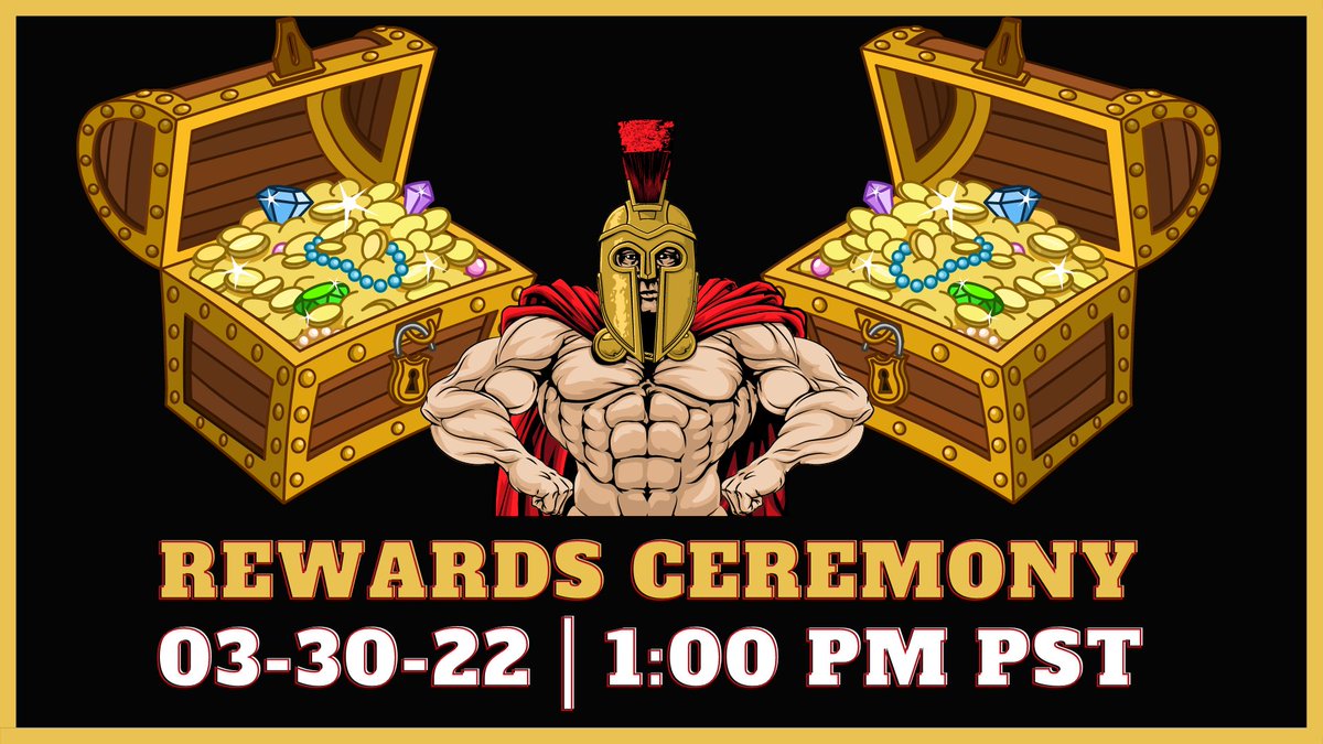 spartacrypto_'s tweet photo. Sparta 🗣️ 

The 2 Rewards Ceremony is HERE! 🎁
03-30-22 (Tomorrow) | 1:00PM PST 📆 

Will also announce Airdrop Bot Winners + Spartan Games at the end! 

Who's excited?! https://t.co/wUwY37HsFI