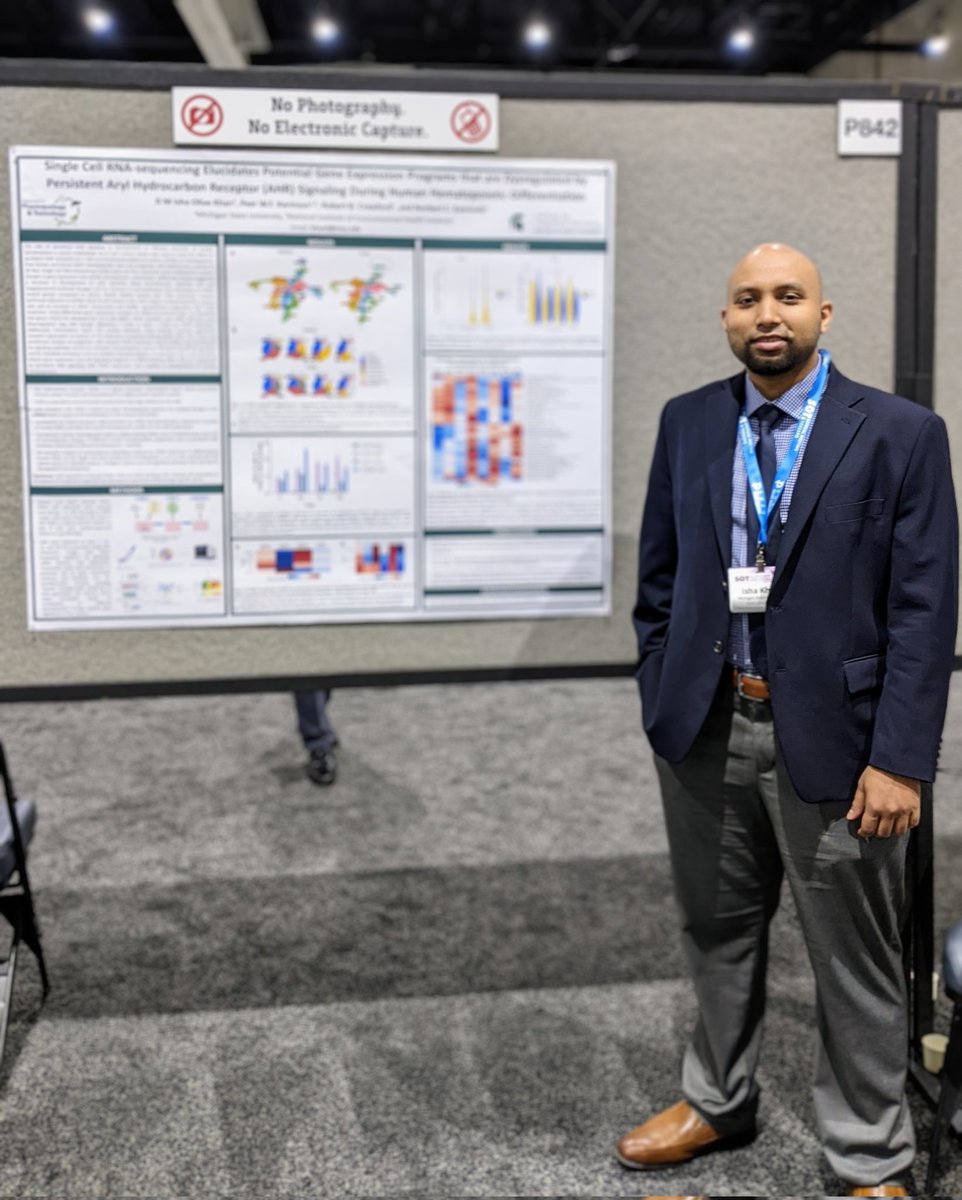 isha_khan_5's tweet image. Delighted to talk about my research in person at the 2022 Society of Toxicology Annual Meeting. #2022SOT #singlecelltranscriptomics #ahr #hematopoiesis #goodvibes