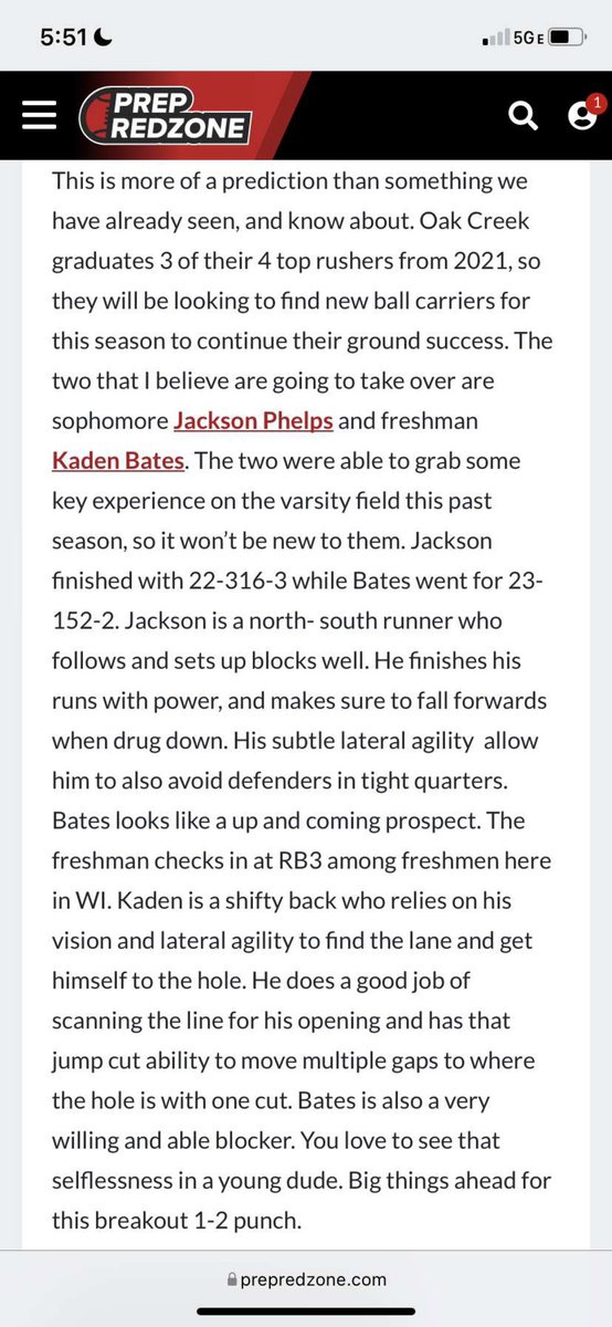 Thanks for the write up <a href="/MJ_NFLDraft/">Mark Johnson</a> lot to come from <a href="/KadenBates9/">Kaden Bates</a> and i this coming season.