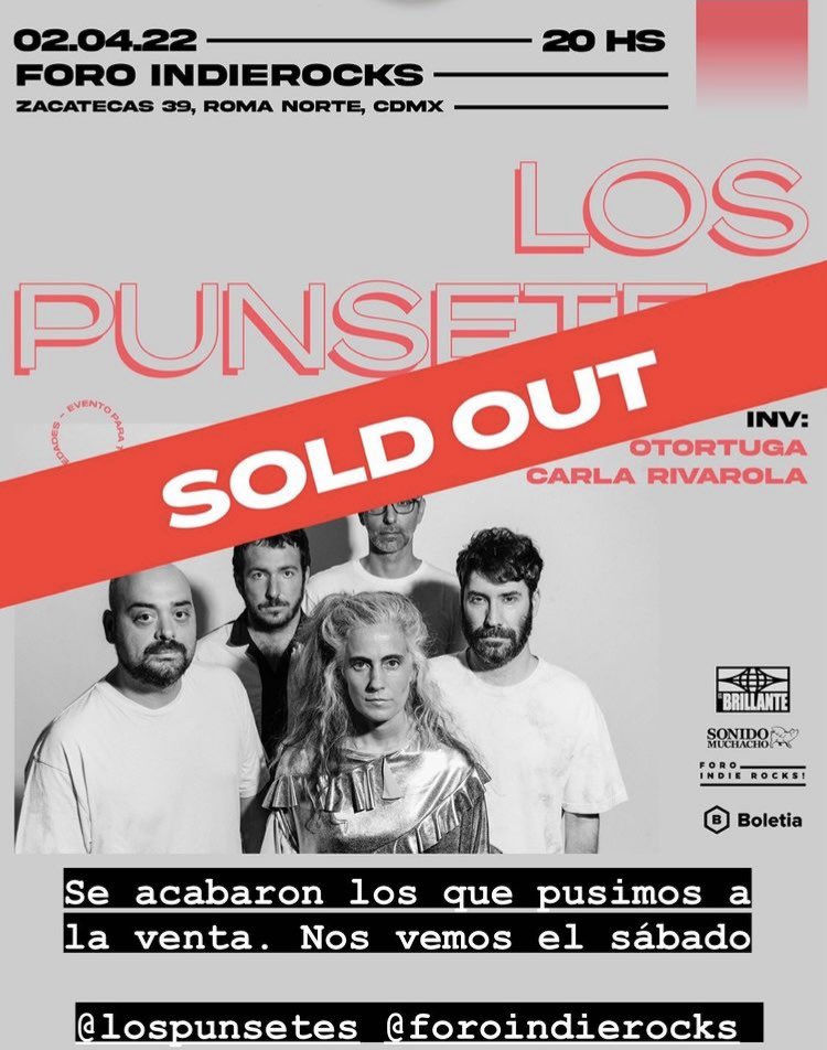 Vendo dos boletos para Los Punsetes este sábado en el foro indie rocks <a href="/lospunsetes/">Los Punsetes</a> <a href="/ForoIndierocks/">Foro Indie Rocks!</a> a precio de taquilla, ya no hay boletos <a href="/CONCIERTOSCDMX2/">VENDO BOLETOS CDMX</a> <a href="/ConciertosMxico/">Conciertos México</a> <a href="/VendoBoletosDF/">VendoBoletosDF</a>