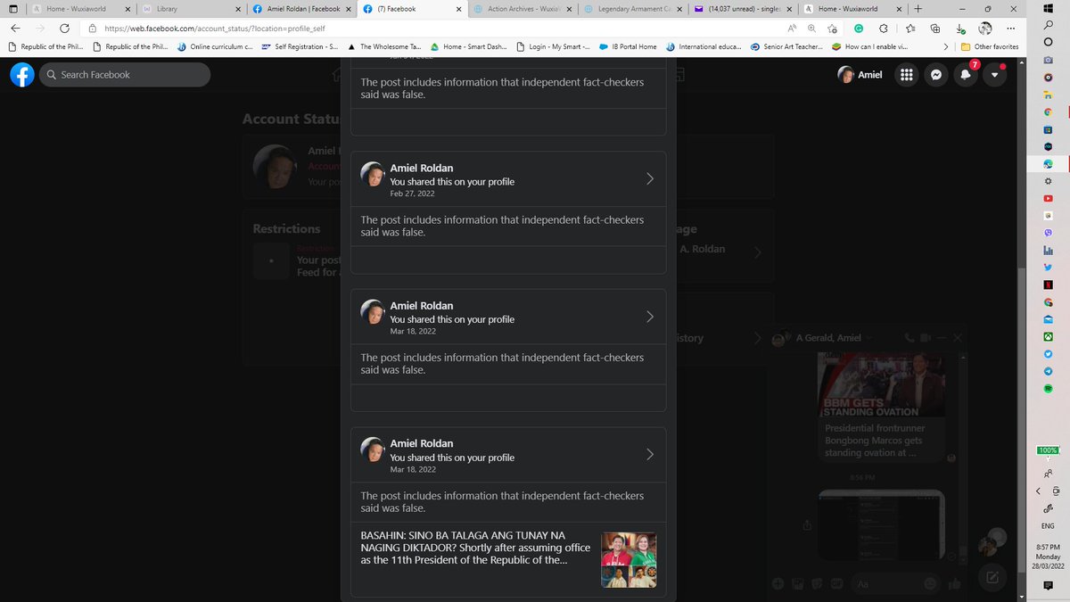 amiel_roldan's tweet photo. Account Restricted for 90 days. Fact-Checkered for the May 2022 elections. Censorship at it's highest in the Philippines. #NotoRappler #StrongerPH #SalamatDuterte #strongerfilipinos #NoToCPPNPANDF https://t.co/Q3Z1v2dsHj