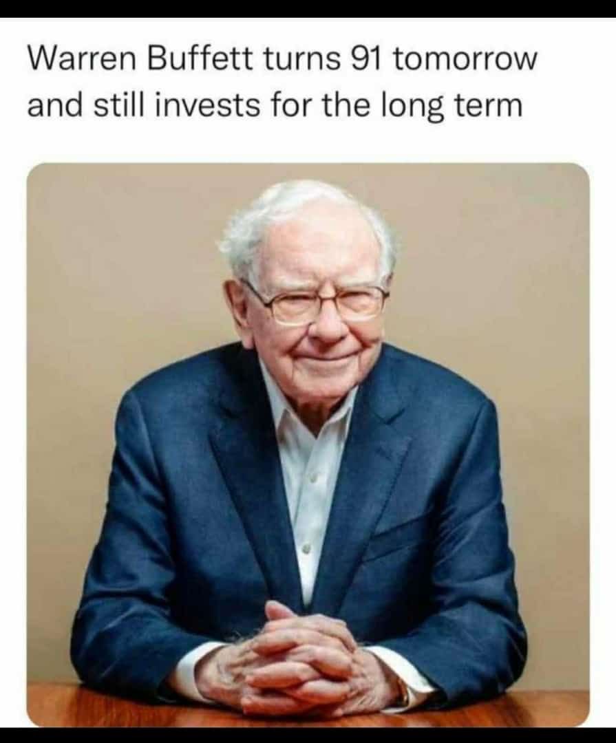 PoddarNisha's tweet photo. Warren Buffet at 91 still invests for long term! #investment #market #equity #warrenbuffet #valueinvestor #cnbctv18market #stocks #wednesday https://t.co/sJ8k3ZPfUA