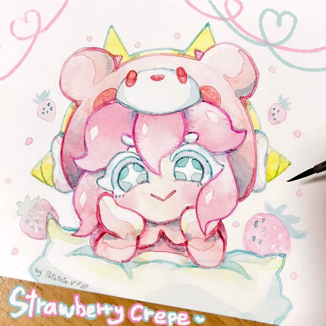 CookieRun's tweet photo. Even Strawberry Crepe Cookie's pajamas transform! Oooooh!🍓

잠옷도 뜯어 고치는 딸기크레페🤭 쿠쿠쿠
(🎨: @potatotohotdogV) https://t.co/HWC2iVIdm6
