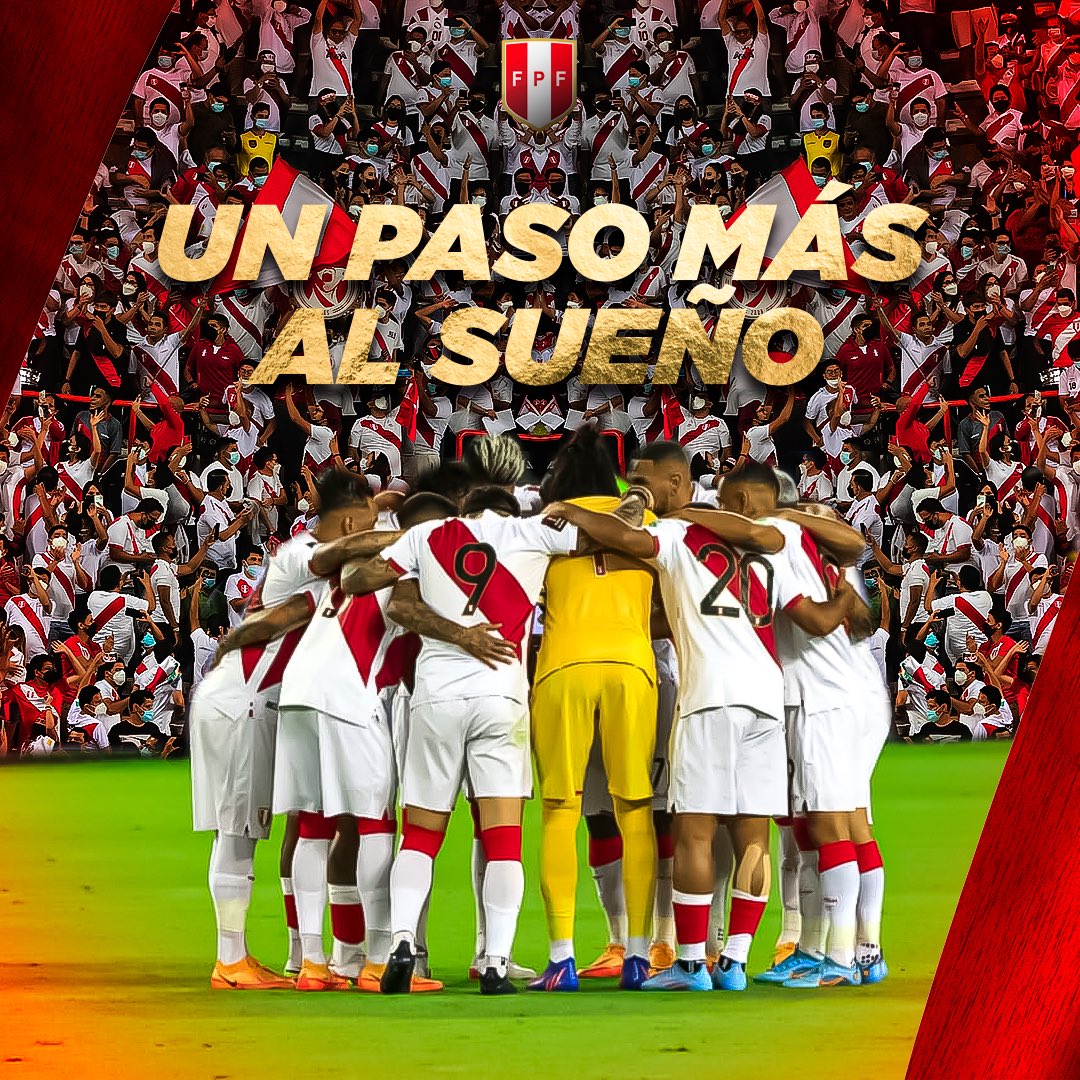 SeleccionPeru's tweet photo. ¡CADA VEZ MÁS CERCA! ❤️

En junio disputaremos el repechaje internacional por un cupo al Mundial Qatar 2022. 

¡Sigamos unidos por el sueño! 🇵🇪

#UnidosSomosMásFuertes
#ArribaPerú 💪🏻 https://t.co/LYDO3jeR88