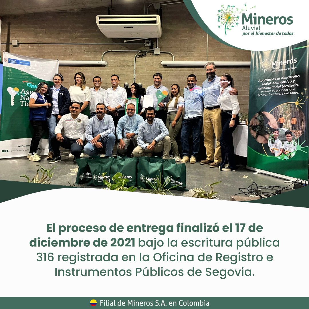 Mineros_sa's tweet photo. Somos testigos que parte del desarrollo social de nuestro municipio se ha forjado alrededor de estos predios, tales como: parques, canchas y vías que se ponen al servicio de nuestras comunidades.
@AgenciaTierras #ColombiaTransforma @AlcaldiaElBagre, por el bienestar de todos. https://t.co/qACS0IfJ81