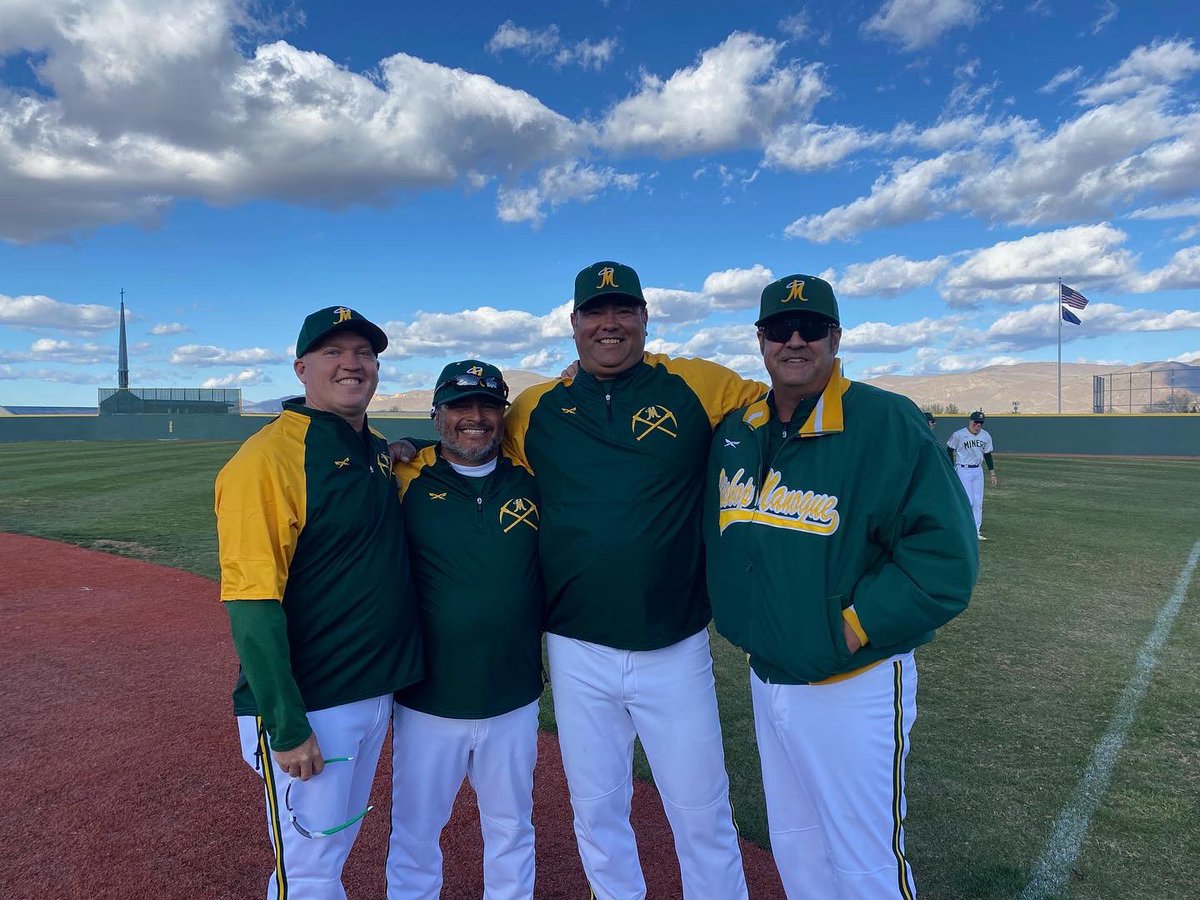 BishopManogue48's tweet photo. Coach Oppio celebrates his 700th Bishop Manogue baseball win tonight! Way to go Miners in a victory vs. Reed!!! https://t.co/fhKT6yAswQ