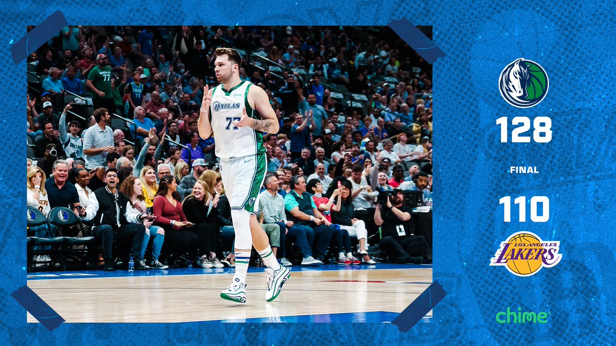 dallasmavs's tweet image. Luka Show &amp;gt; Lake Show. MAVS WIN!!

@Chime | #MFFL
