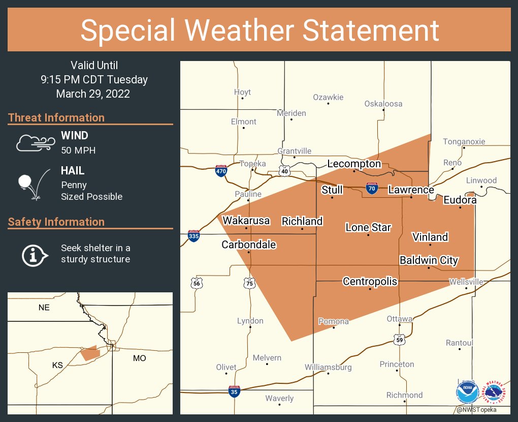 NWS Topeka on Twitter "A special weather statement has been issued for