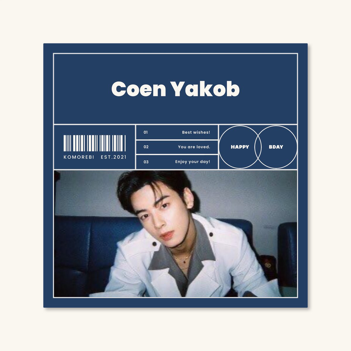 ⠀⠀   ⠀   ⠀  ⠀ ⠀⠀
⠀   ⠀⠀   ⠀   ⠀   ⠀⠀   ⠀   ⠀  ⠀ ⠀⠀
           ━━━━━━━━ 木漏れ日.⠀
           HAPPY BIRTHDAY, COEN!                        

⠀⠀