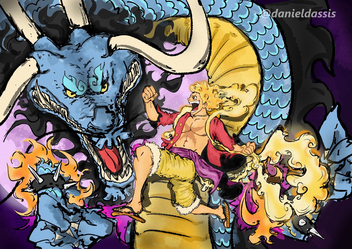 noxpirate's tweet photo. Luffy VS. Kaido #ONEPIECE1045 https://t.co/hEEVTht6ry