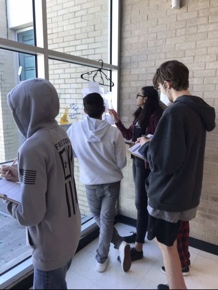MsStewiesClass's tweet photo. Critical Issues researched different Human Rights movements. They displayed their research on a mobile & created a mural to inform people about the issues. I wish you could’ve seen the hype they gave each other. #ProudTeacher #ThisIsSEA @NISDJaySEA https://t.co/aa0eRLOG6P