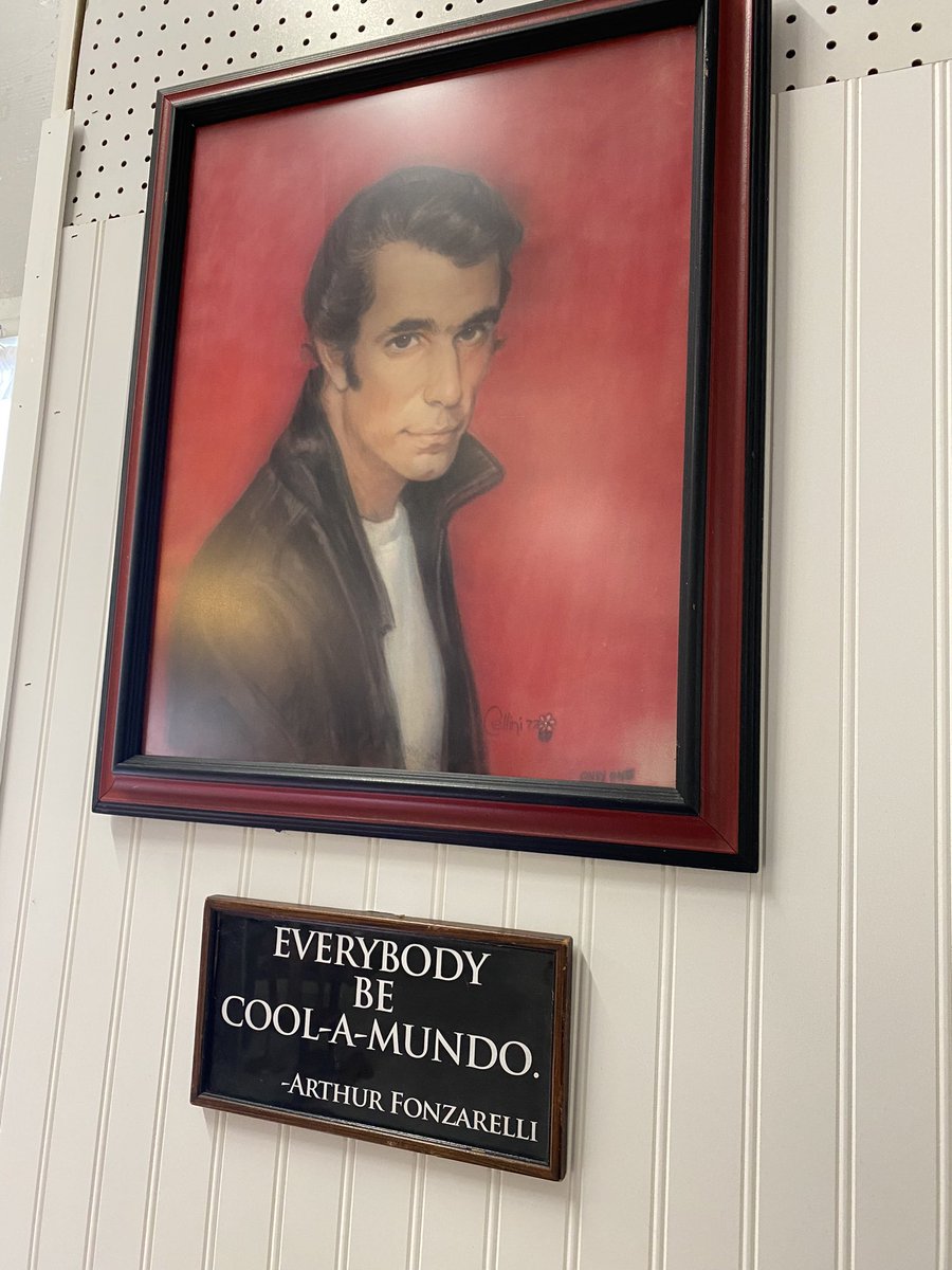 matnip's tweet photo. @hwinkler4real I just put this up as the only rule in my shop. Now I’m wondering if I misquoted the Fonz. Please inform. Or just tell everybody to be coolamundo. Then it’s a quote. Thanks 👍🏼👍🏼 https://t.co/VMRf5lSIsR