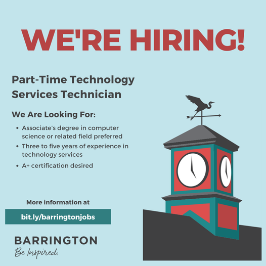 The Village of Barrington is hiring! nextdoor.com/city/post/2216… via <a href="/Nextdoor/">Nextdoor</a>