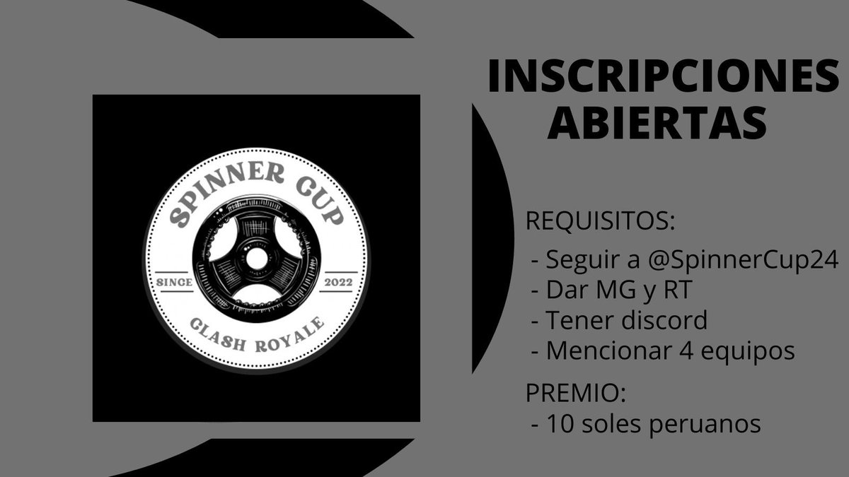 Spinner Cup (@spinnercup24) on Twitter photo #CR | ¡Inscripciones Abiertas!
Abrimos las inscripciones para nuestra liga con premio totalmente gratis.
- Requisitos:
• Seguir a <a href="/SpinnerCup24/">Spinner Cup</a>
• Dar RT y MG a esta publicación
• Mencionar a 4 equipos
Mandar pruebas por MD #CR | ¡Inscripciones Abiertas!
Abrimos las inscripciones para nuestra liga con premio totalmente gratis.
- Requisitos:
• Seguir a <a href="/SpinnerCup24/">Spinner Cup</a>
• Dar RT y MG a esta publicación
• Mencionar a 4 equipos
Mandar pruebas por MD