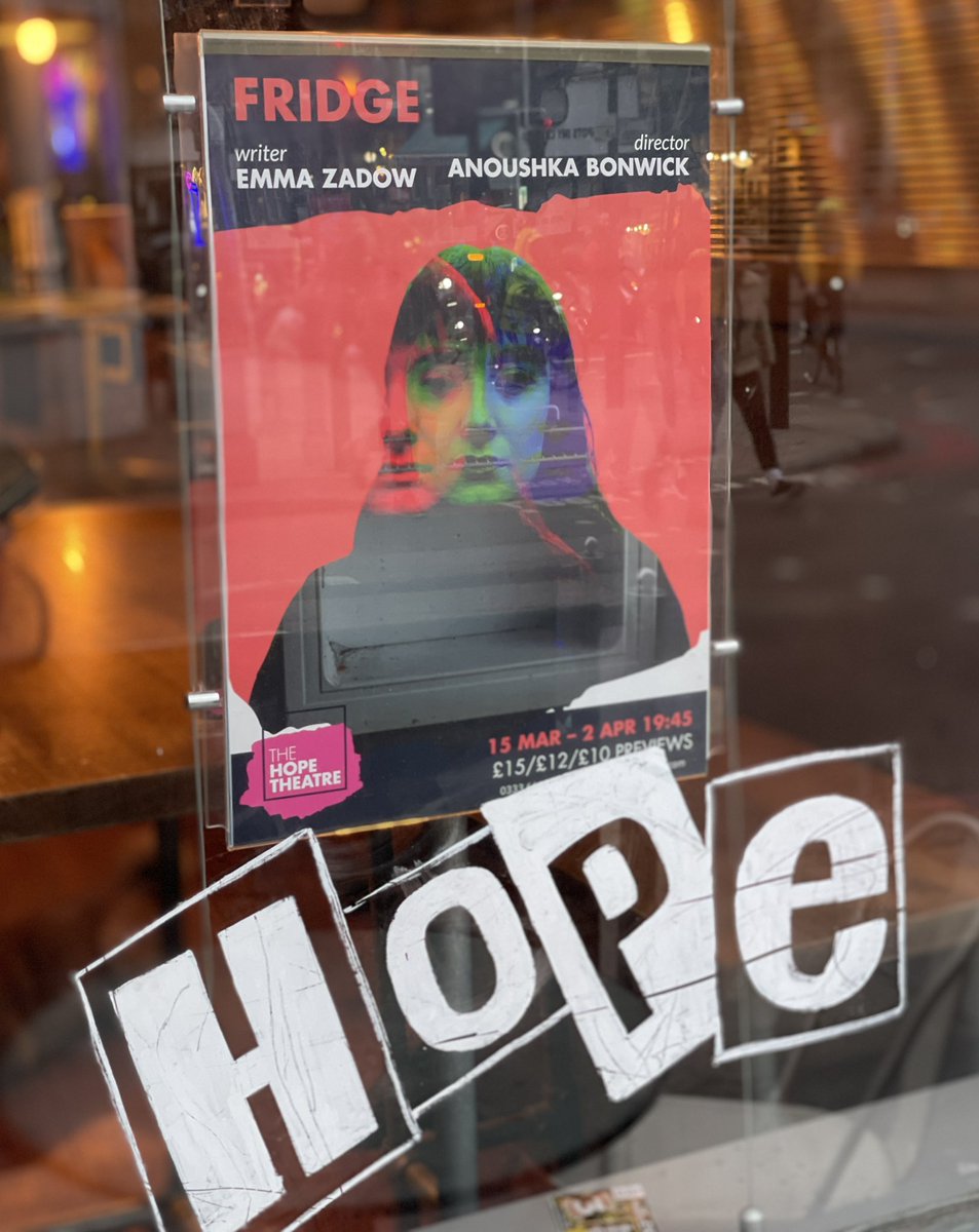 Well done <a href="/GabrieleBlanche/">Gabrielle</a>, <a href="/EmmaZadow/">Emma Zadow</a> et al for <a href="/fridgetheplay/">FRIDGE by Emma Zadow</a> <a href="/TheHopeTheatre/">The Hope Theatre</a> - One week left!