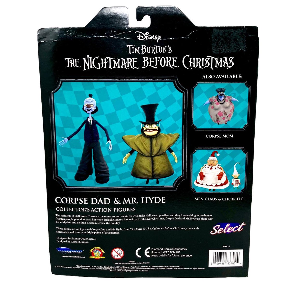 VaughnMichael13's tweet photo. In box images of @CollectDST Nightmare Before Christmas Corpse Dad & Mr. Hyde figures.
#NightmareBeforeChristmas #CorpseDad #MrHyde #Disney #TimBurton #ActionFigures https://t.co/LxIK8raCLV