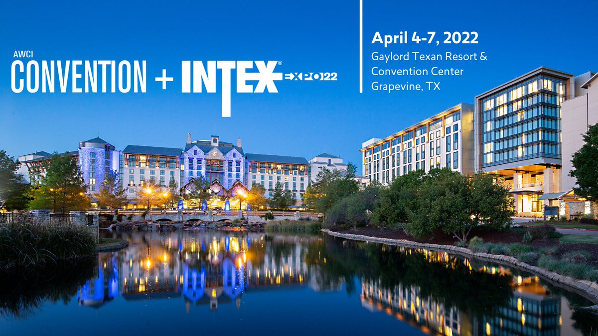 AWCI_INFO's tweet photo. Everyday we get closer to AWCI's Convention & INTEX Expo! Join us this April 4-7 at the Gaylord Texan in Grapevine, TX for a week of networking, learning and fun - register at https://t.co/THH38zvupu #AWCICon22 #WeAreAWCI #event #tradeshow #INTEX2022 https://t.co/tvkPd3xAMA