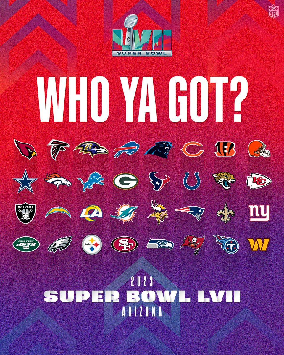 SuperBowl's tweet photo. The Super Bowl LVII champion will be ___________. #SBLVII https://t.co/A5odI2vJ93