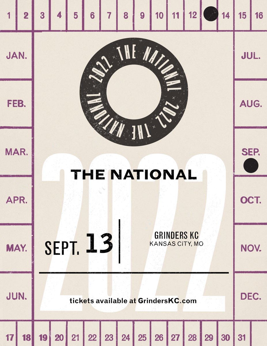 grinders_KC's tweet photo. Announcing: @TheNational on 9/13!
Tickets go on sale Friday at 10am: https://t.co/wOGkQGaus4
#thenational
#grindersKC https://t.co/ZyNeglUMS0