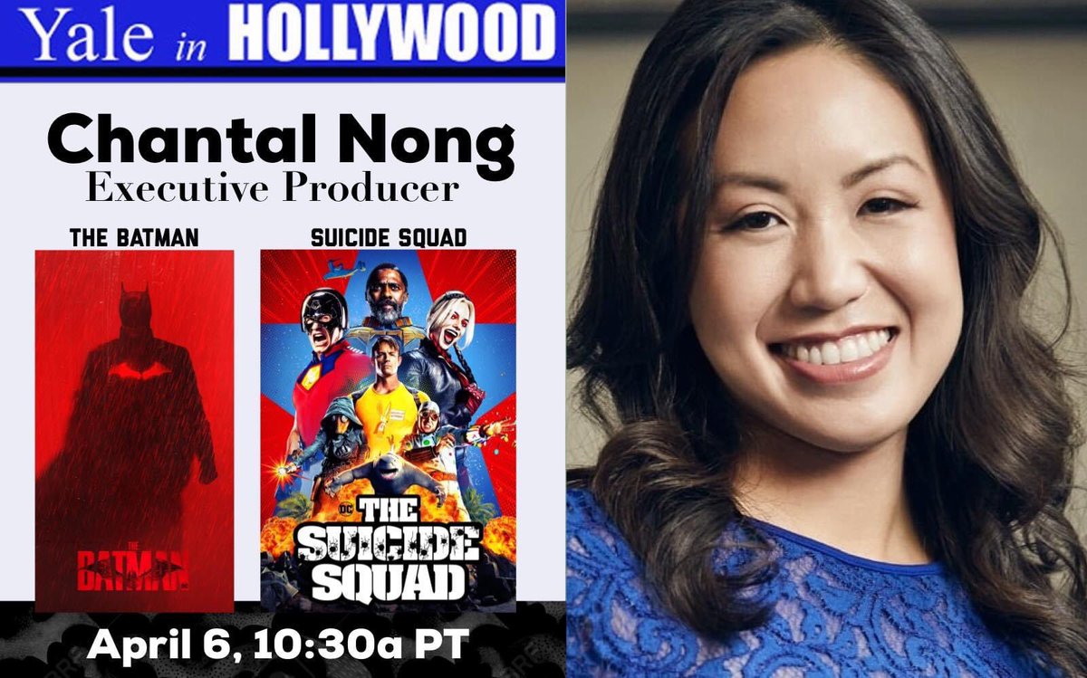 Join us for an online chat with Yale alum Chantal Nong, DC Films, SVP of Production. She is Executive Producer of The Batman (2022). Her production credits include Aquaman, Wonder Woman 1984, Suicide Squad. Development: Crazy Rich Asians, Meg

Free RSVP:
https://t.co/vhJJppGjnl https://t.co/DciuYAg9IW