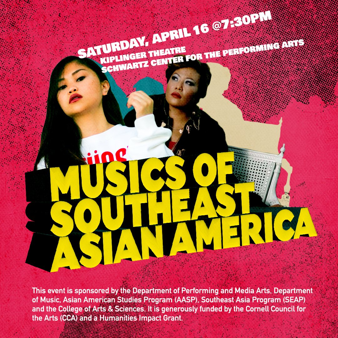 CornellPMA's tweet photo. You are invited to:
MUSICS OF SOUTHEAST ASIAN AMERICA
A live concert featuring @bochanmusic and @rubyibarra
Saturday, April 16th || 7:30pm
Kiplinger Theatre, Schwartz Center for the Arts
#cornellperformance #cornelluniversity #rubyibarra #bochanhuy https://t.co/GMCUfTsTd4
