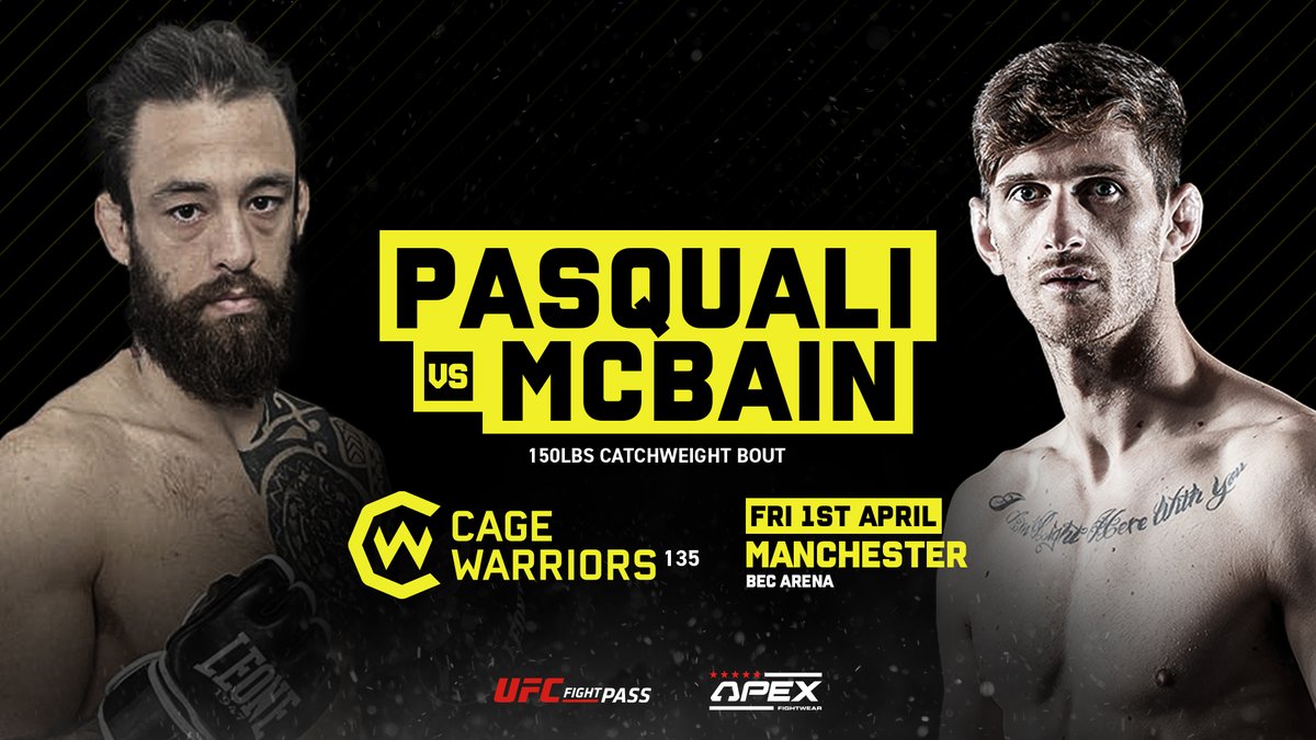 UFCFightPass's tweet photo. Can Paull McBain derail Federico Pasquali's perfect record?!
#CW130 comes your way FRIDAY!! https://t.co/N5MRSkvm8X
