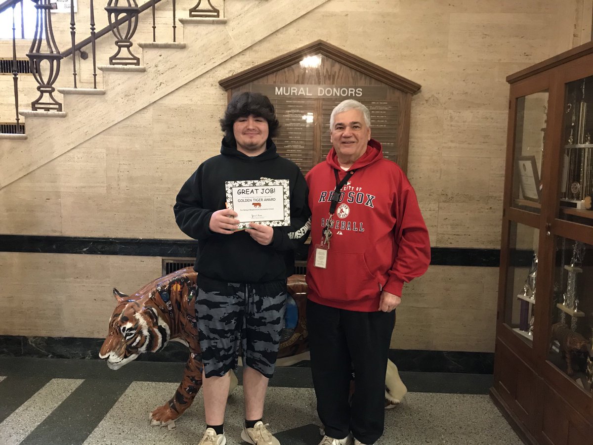 Congratulations to Brandon Mann. He is the winner of the Golden Tiger Award at Mexico High School.