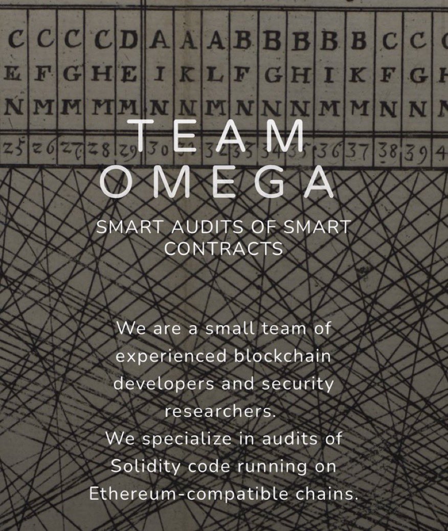 Team Omega - Solidity Audits tweet media