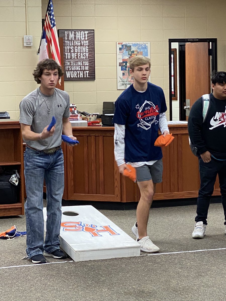 b_h_s_library's tweet photo. 1st Annual BHS Cornhole Classic - Finals this Friday - 3 Teams left. Come enjoy the competition. https://t.co/xGgA4tDWH5