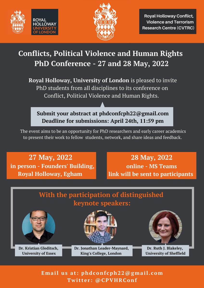 CPVHRConf's tweet photo. Happy to announce that the deadline for abstracts is now extended!🎉

Submit your abstract before April 24, and come meet colleagues and PhD students working on #conflict, #politicalviolence + #humanrights!

Email or DM us for any question
@LSEHumanRights @UoEConflictHub @OxHRH https://t.co/TNuqr1gncu