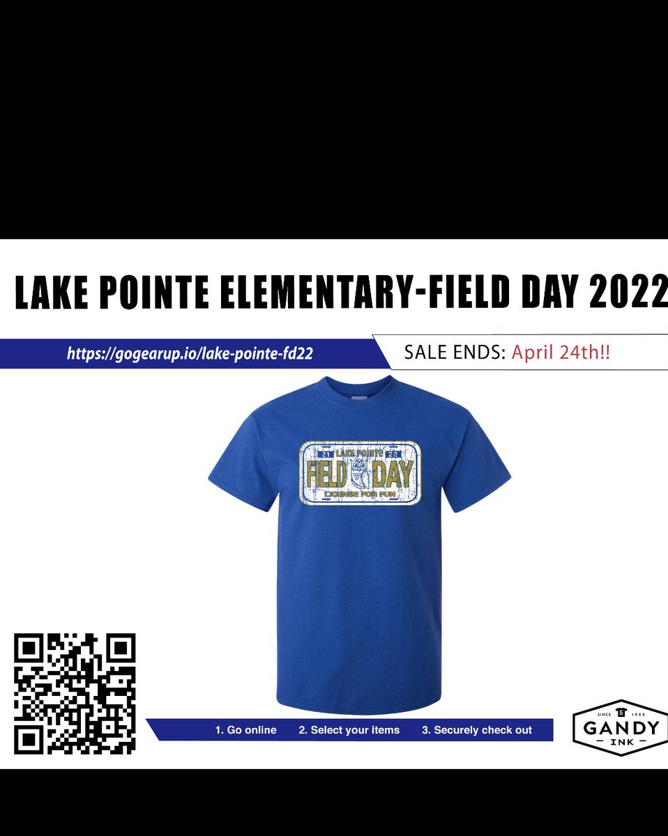 lakepointe_pe's tweet image. Our LPE 2022 Field Day shirt is now on sale! Online orders only and store closes on April 24th. #licenseforfun #fieldday2022 #lpeowlsrock