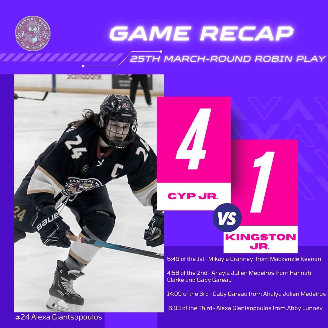 YorkPanthers's tweet photo. 📄 championship weekend recap 

✅ second final four appearance in program history 
🏒 great hockey 

🔜 provincials (april 7-10) https://t.co/70ECmh4og7