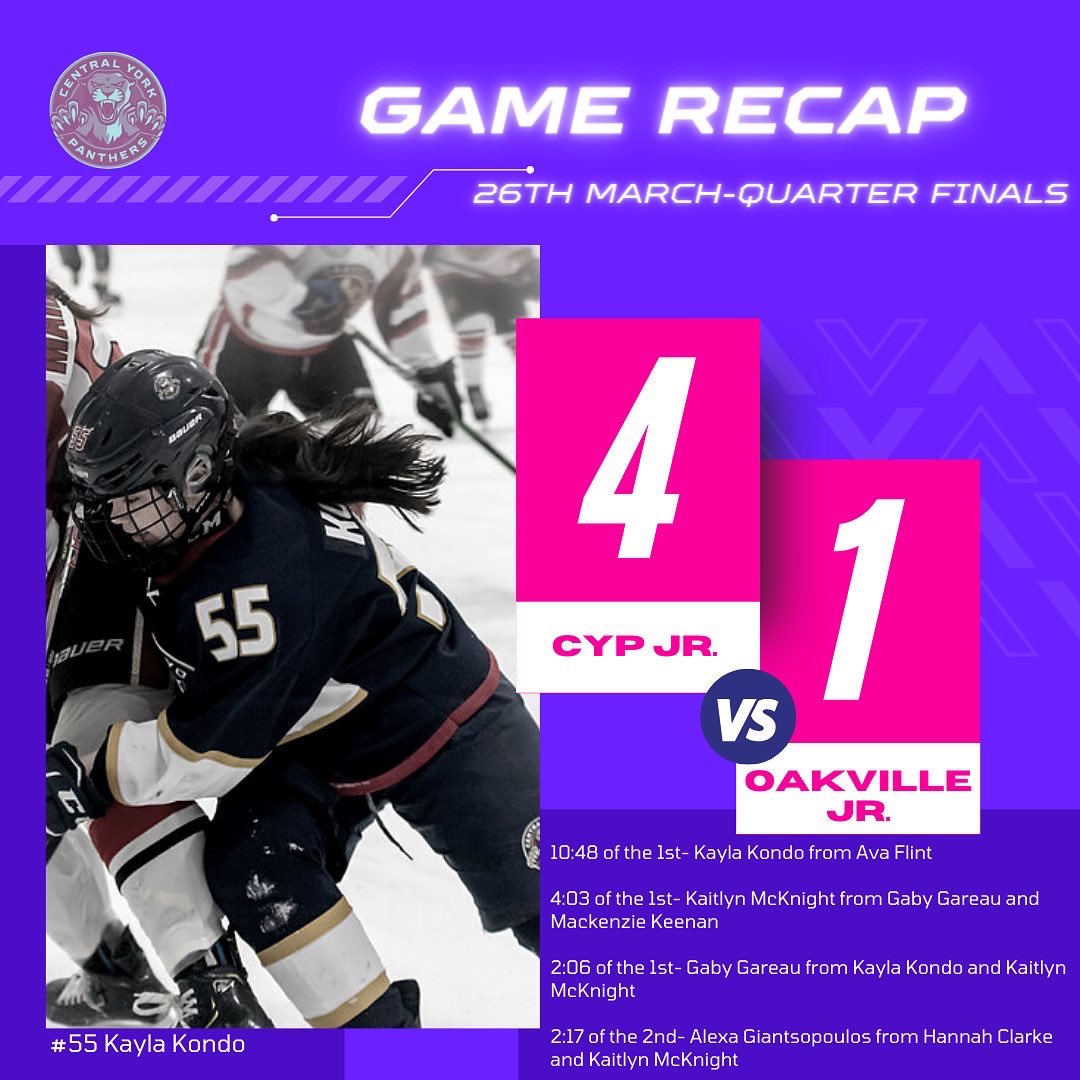 YorkPanthers's tweet photo. 📄 championship weekend recap 

✅ second final four appearance in program history 
🏒 great hockey 

🔜 provincials (april 7-10) https://t.co/70ECmh4og7