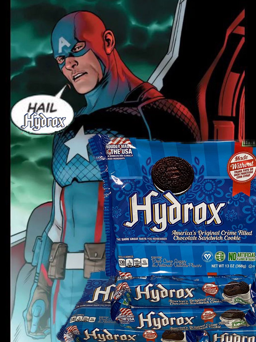 America’s hero loves America’s original sandwich cookie. 
Now available online at FinestEnglishTea.com. Link in the bio.
#hydrox #hydroxcookies #captainamerica #hero #america #finestenglishtea
#cookies #cookie #snack #cookiesandwich #cookiesandwiches #vanillacookie #chocolate