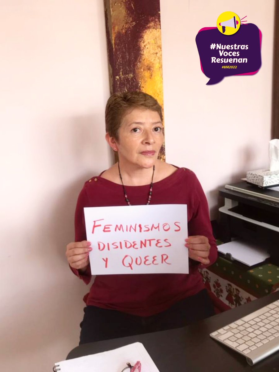 "Porque los feminismos son plurales y diversos, y ahora hay un debate entre ellos en torno a las compañeras trans, y no podemos ser feministas si no aceptamos que la diversidad también es trans."
- Marilú Rojas Salazar
#NuestrasVocesResuenan
#Transfeminismos