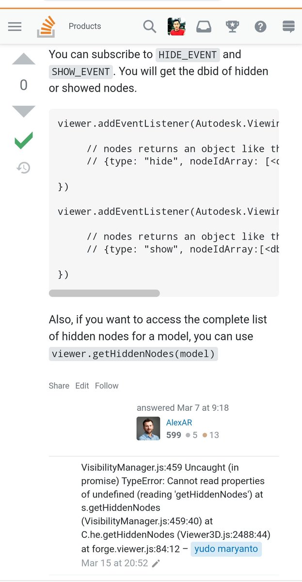 yudhoom's tweet photo. Hampir 10 tahun pake stackoverflow, biasanya cuma lihat jawaban dari expert. Kali ini coba tanya dan jawabannya fast response. @AutodeskForge @StackOverflow https://t.co/7izwNRCQuS