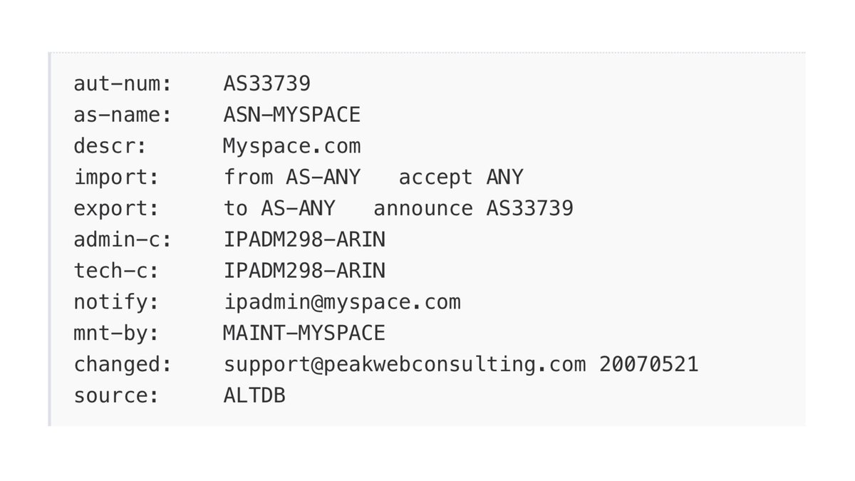 DrPeering's tweet photo. But I wonder how long their #ALTDB IRR record will hang around? (cc: @KWF) https://t.co/XUs4imUcbk
