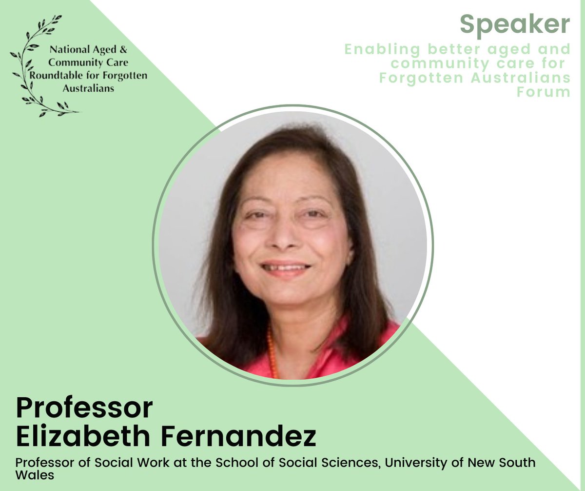SAT_Community's tweet photo. Elizabeth Fernandez, Prof. of Social Work at @UNSW will discuss Forgotten Australians Issues of Ageing and what the research is telling us. Join the discussion on the 4 April by registering https://t.co/GxZc2fQtf9  #ForgottenAustralians #agedcare #communitycare https://t.co/hsYmCBNRfK